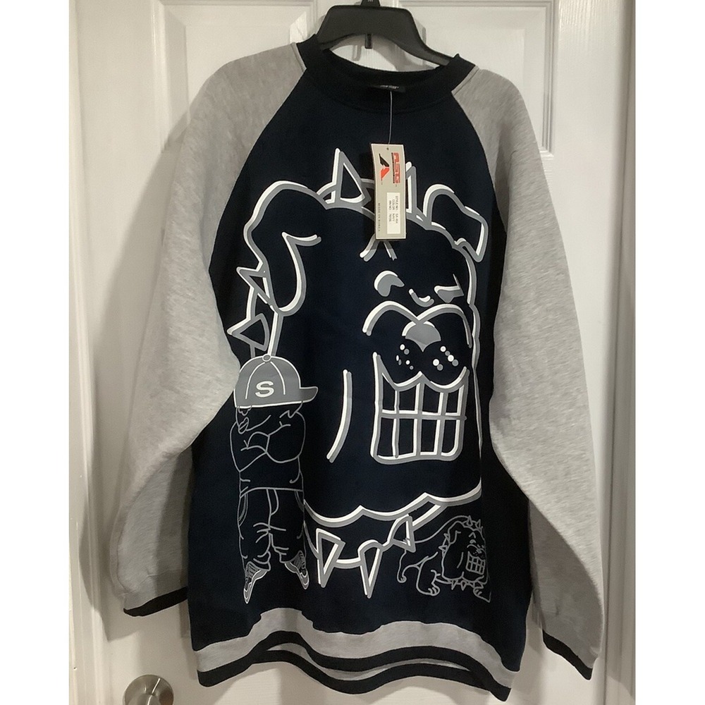 New RARE ASG Mens Bulldog Vintage Urban Street Wear SWEATSHIRT  XXL Mascot